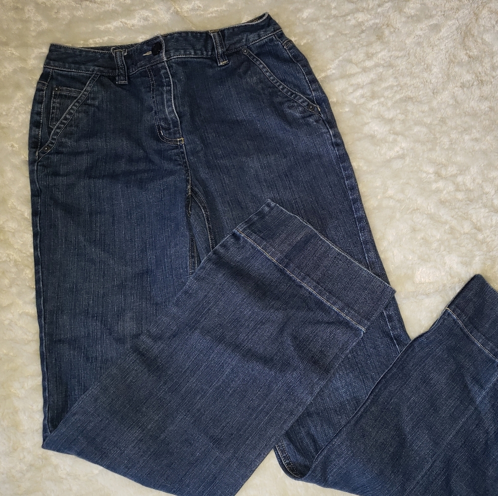 BLUE Jean Size 4 Stretchy Flare Legs